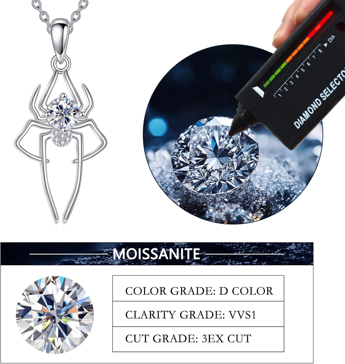 Moissanite Animal Necklace Sterling Silver Cute Animal Pendant Jewelry Gifts for Women - Image 6