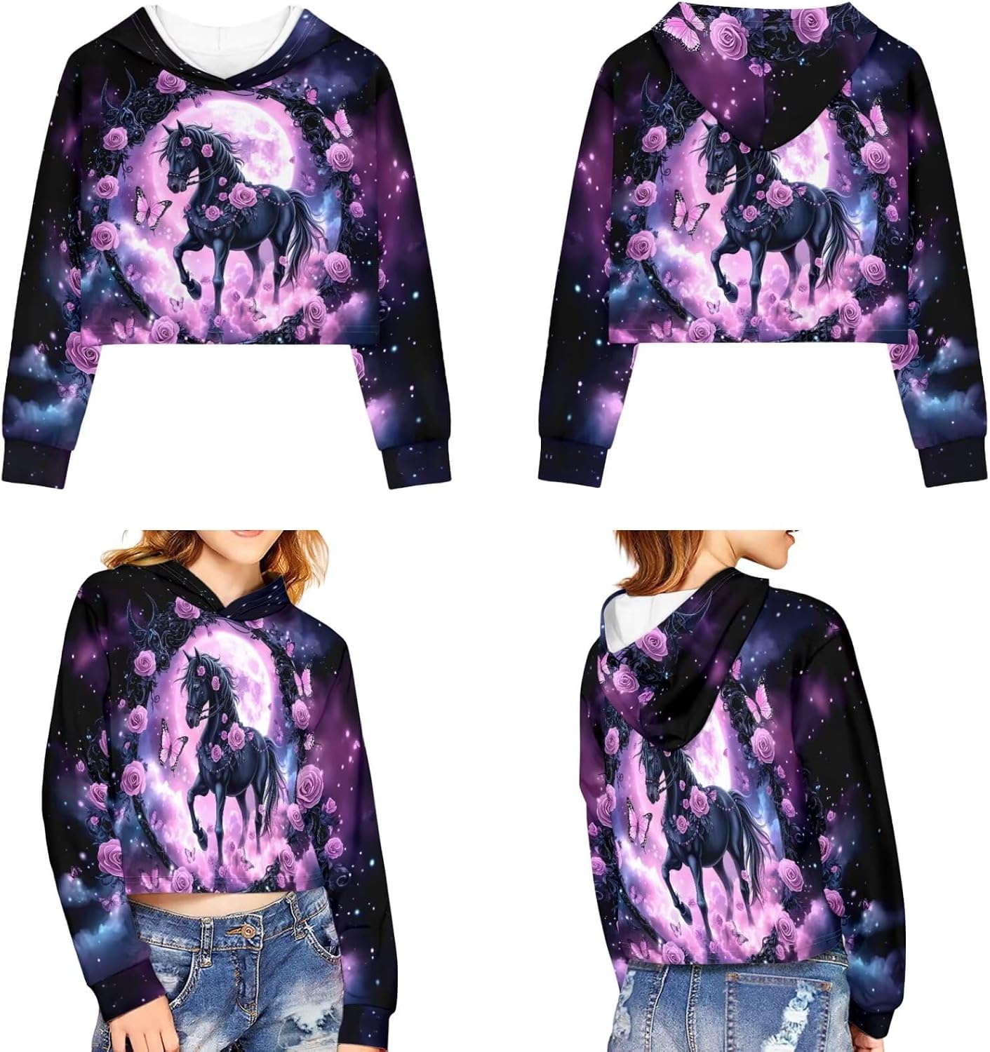Kids 2 Piece Outfits Size 5-14 Girls Flare Leggings Long Sleeve Crop Tops and High Waist Yoga Pants Set