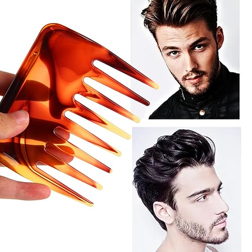 Miniatura 6 de Mini peine de dientes anchos, pequeño bolso de viaje, peine desenredante para barba para cabello rizado y ondulado, peine de cuidado portátil, peine