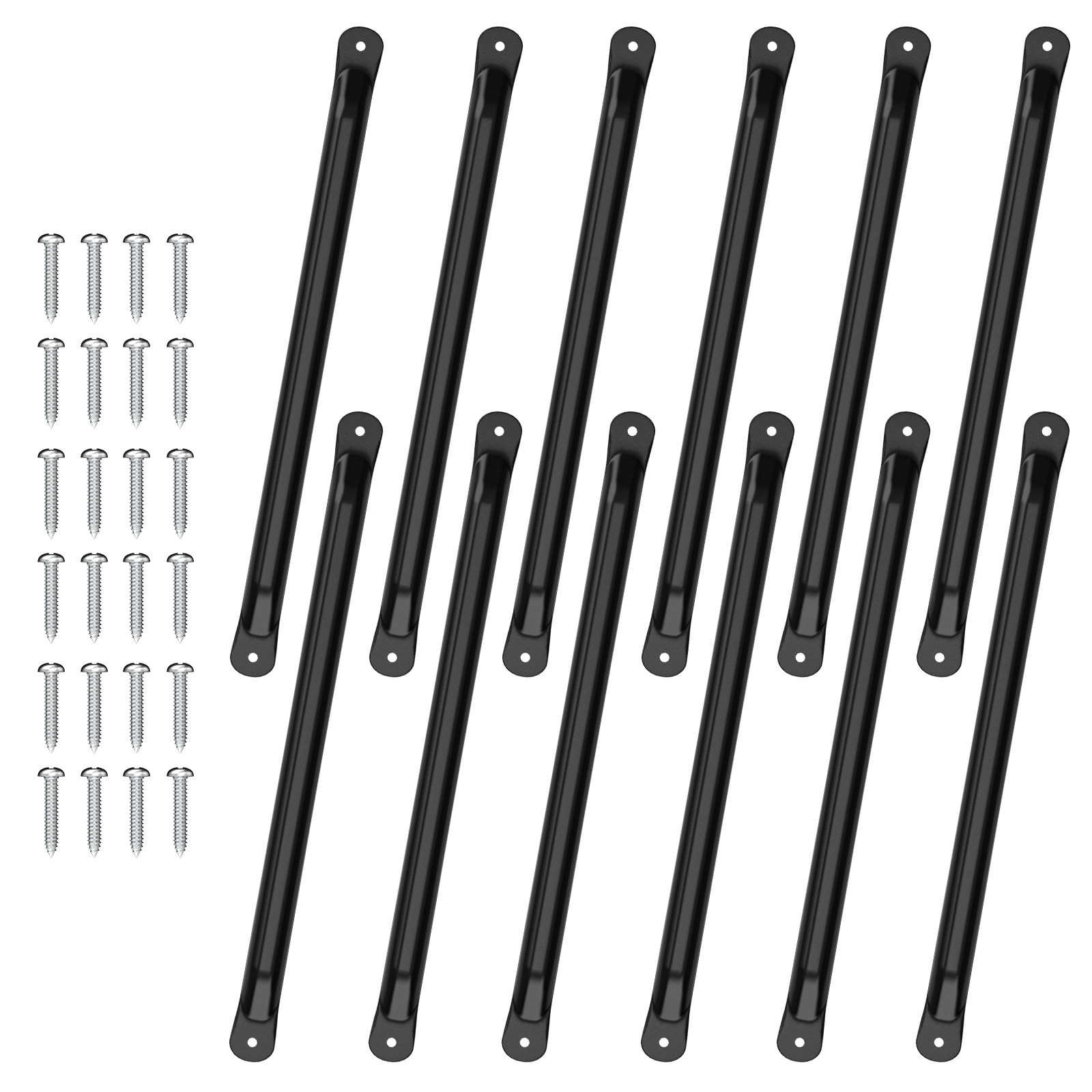 21 Inch Monkey Bars Playground Ladder Rungs for Backyard (12 Pcs, Black)