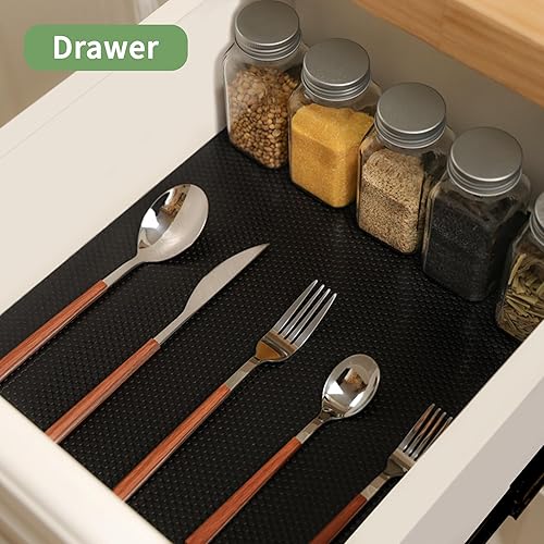 Miniatura 4 de Revestimientos de estantes de 12 pulgadas x 10 pies para armarios de cocina, antiadherentes, forro de estantes, cajones, protector de EVA para