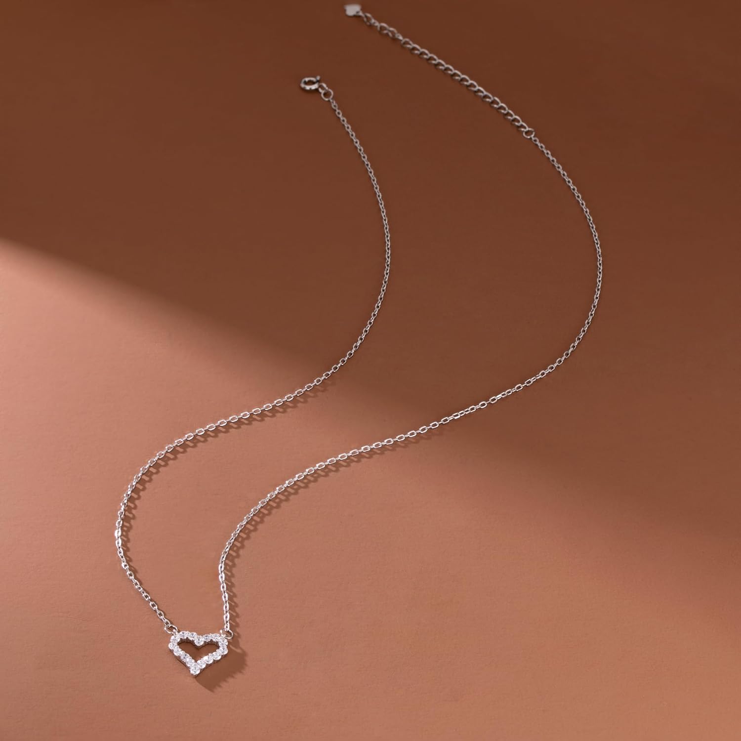 SLUYNZ 925 Sterling Silver CZ Heart Pendant Necklace for Women Teens Small Love Choker Necklace Chain Tiny Heart Choker Necklace - Image 2