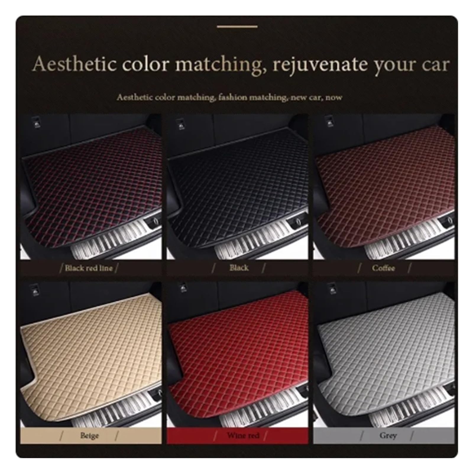 Kofferraumwanne Für Tesla Für Model S 2015-2016 Künstliche Leder Kofferraum Matte Hinten Trunk Cargo Schutz Matte Schutzfrachtmatte(Wine red)
