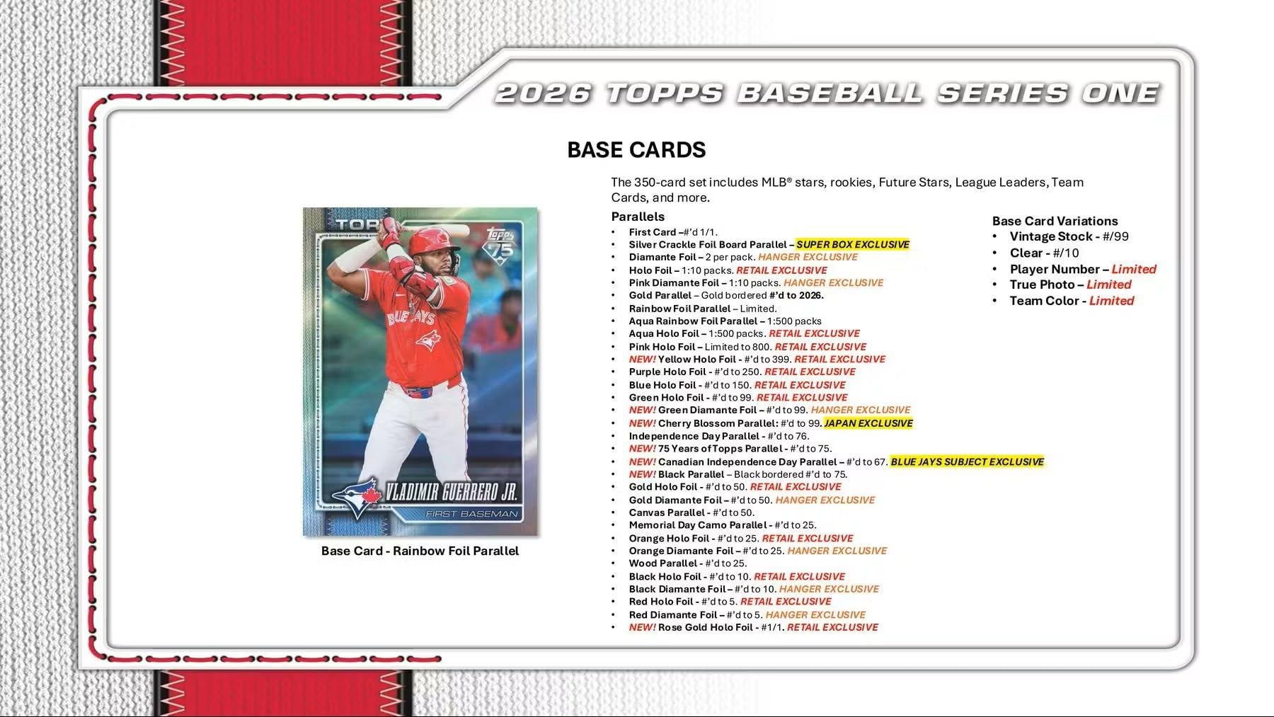 2026 Topps Baseball Series 1 Blaster Box of Packs with Possible Retail Exclusive Holo Foil Parallels and Blaster Exclusive Spring Training Variation Cards - 3