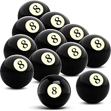 MSYU Billiard Replacement Eight Ball, 12 Pack 2-1/4" Standard Billiard Pool Cue Ball, Table Accessories for Bars, Game Room and billiard rooms