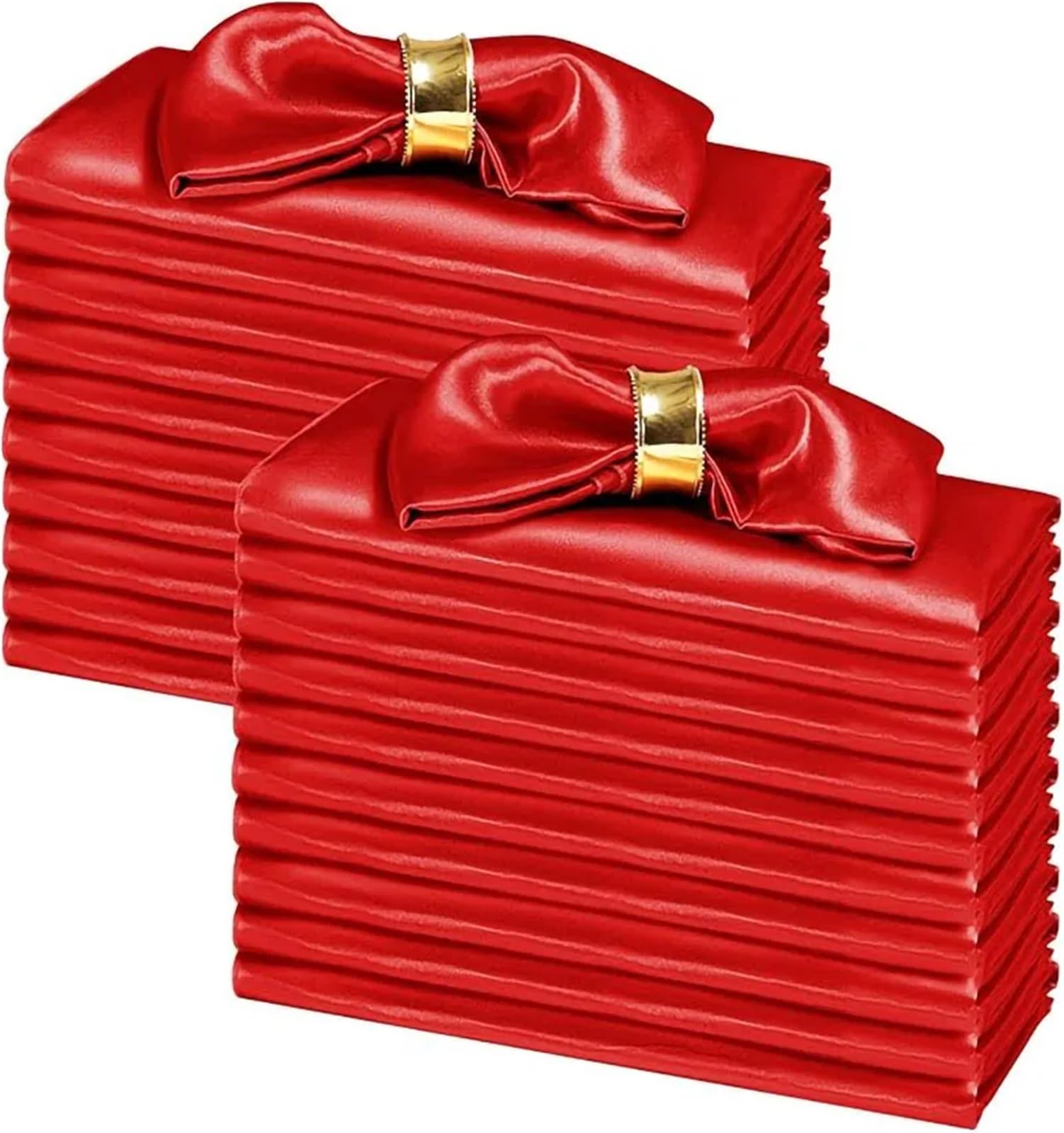 Cotton Table Napkins, Square Satin Napkins 50pcs 30x30cm Multicolor For Wedding Banquet(Red)