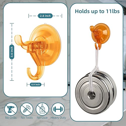 Miniatura 3 de Antimbee Ganchos con ventosa, paquete de 10 ganchos para corona para puerta delantera, pequeñas ventosas extraíbles para ducha, baño, vidrio,