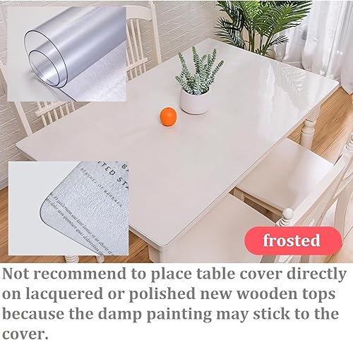 Miniatura 5 de Muka Funda protectora de vinilo transparente de vinilo resistente de 30 x 48 pulgadas de grosor para mesa auxiliarencimera