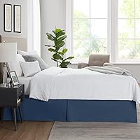 Vista 60 de Nestl - Falda plisada de cama de fácil ajuste, con caída a medida de 14 pulgadas, microfibra suave de doble cepillado, con calidad de hotel