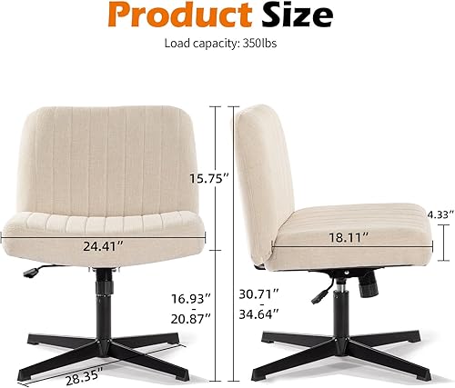 Miniatura 7 de Silla cruzada sin ruedas, Silla de tocador sin respaldo, Silla de maquillaje sin brazos, Silla de escritorio ancha linda, Silla de maquillaje de