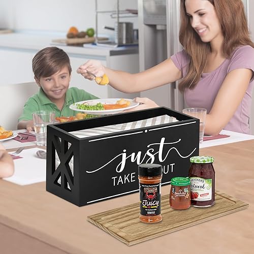 Miniatura 5 de Dispensador de toallas de papel de madera para montaje en pared, soporte de toalla de papel para encimera con tapa para el hogar y comercial, granja