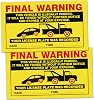50 Final Warning Stickers, Parking Violation Notice Vehicle is Illegally Parked -Hard to Remove, Large Size 5