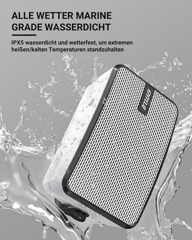 Inwa Bluetooth Kültéri Hangszóró Szett, 400W, IPX5 Vízálló, Vezeték Nélküli Hangrendszer Kertbe és Teraszra, 2 db, Sync Speaker Funkcióval, 