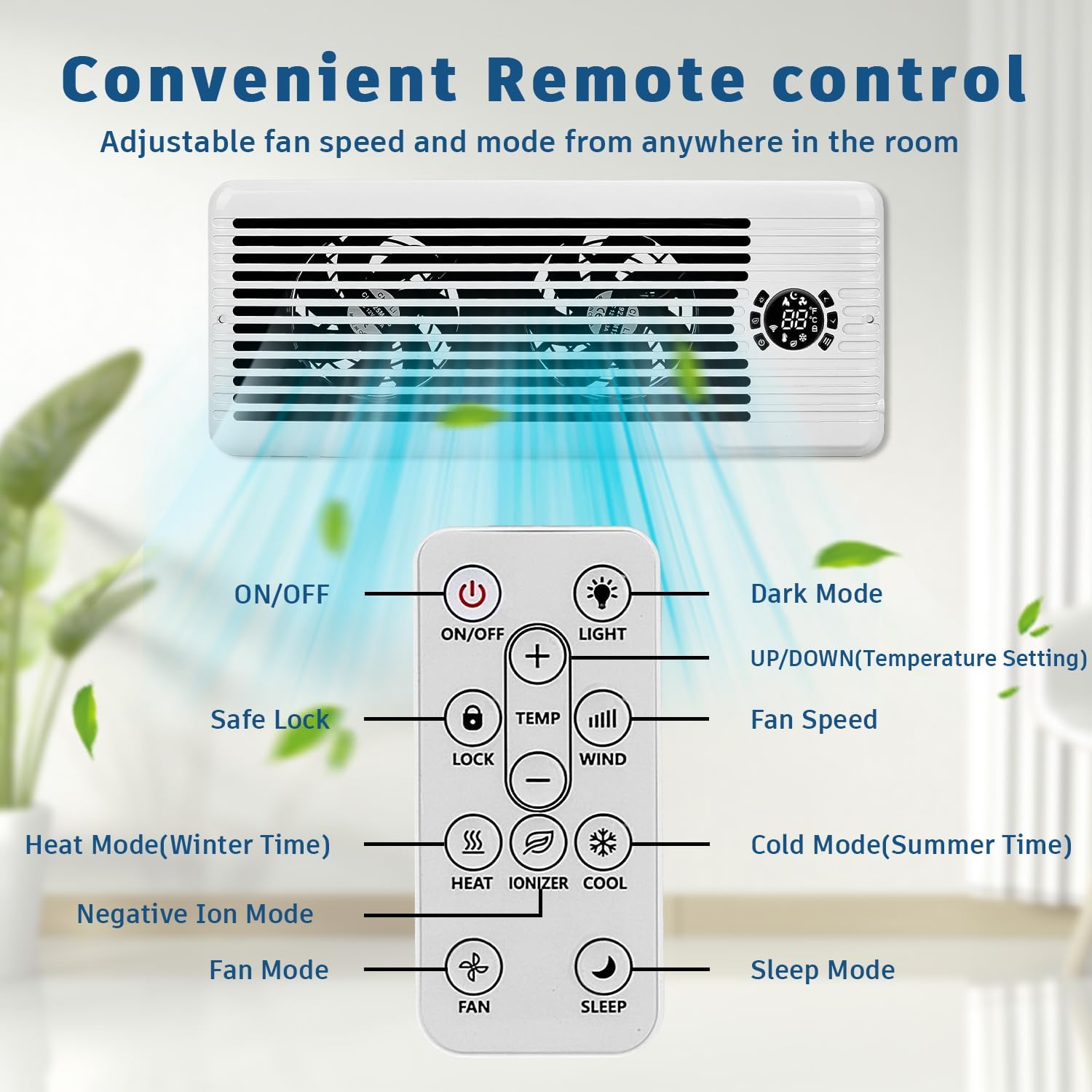Register Booster Fan for 4" x 12" Register Holes, Smart AC Vent Booster Fans Improves Heating & Cooling with Remote and Thermostat Control,10-Speed Quiet Vents Fan for Floor Ceiling