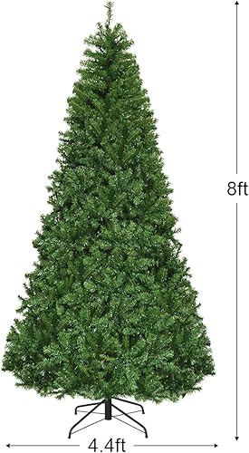 Miniatura 143 de Goplus - Árbol de Navidad artificial preiluminado de 9 pies, pino nevado articulado de PVC de alta calidad con base metálica y luces LED, decoración