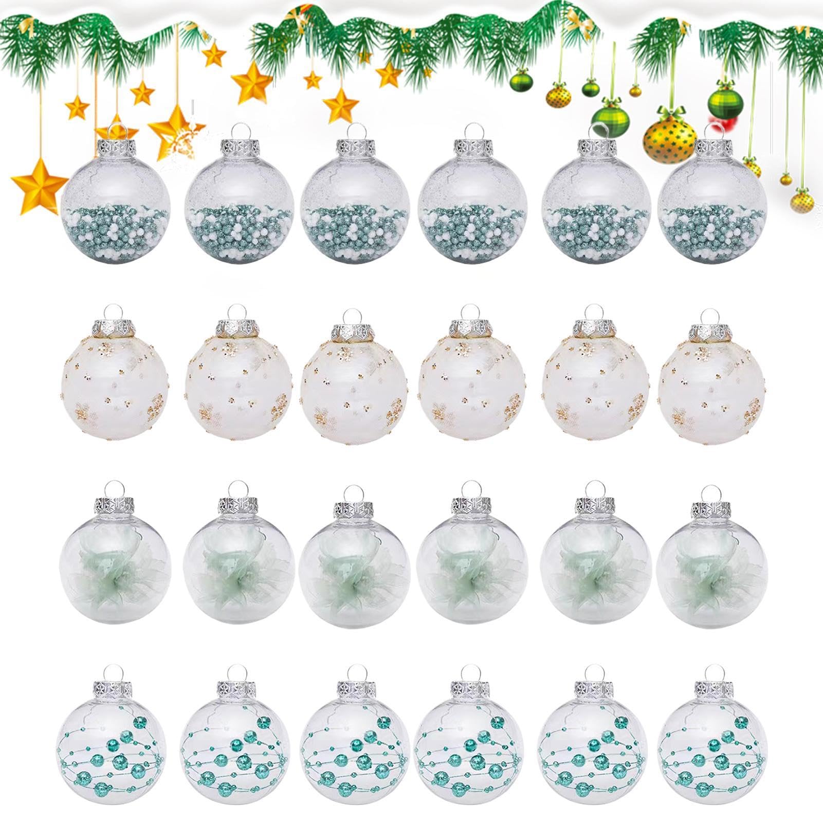 Décorations de Noël boules incassables 24 pièces de 6,9 cm pour sublimer vos fenêtres et sapins
