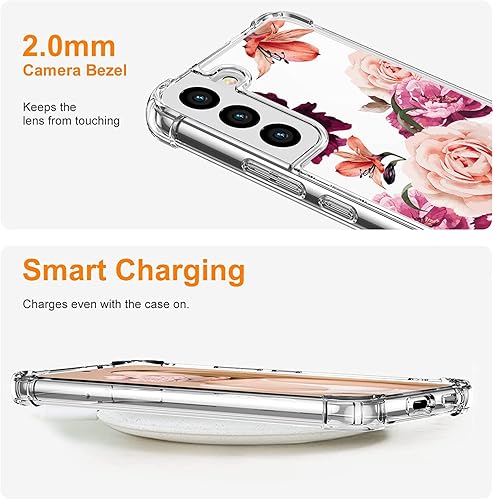 Vista 26 de KIOMY Funda transparente para Samsung Galaxy S22 5G a prueba de golpes con bolsas de aire, esquinas de diseño híbrido, parte trasera de Magnético