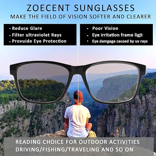 Miniatura 6 de Paquete de 5 lentes de lectura con bloqueo de luz azul, bisagra de resorte con lentes de sol para mujeres y hombres