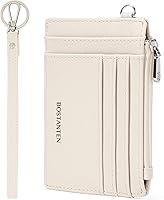 Vista 1 de BOSTANTEN Cartera pequeña para mujer, RFID, de piel, con bolsillo de cremallera, Beige