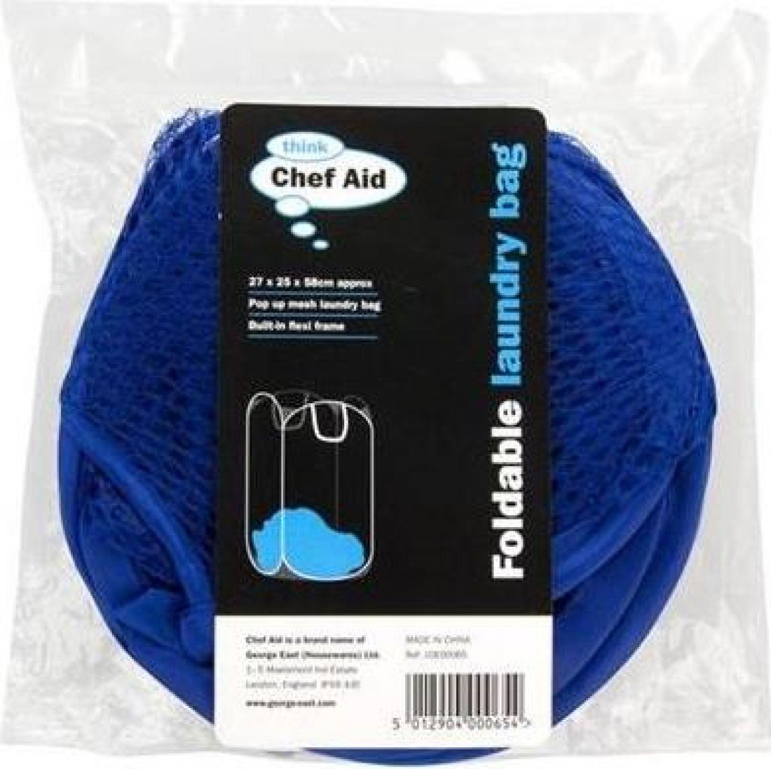 Chef Aid Foldable Laundry Bag, in Blue