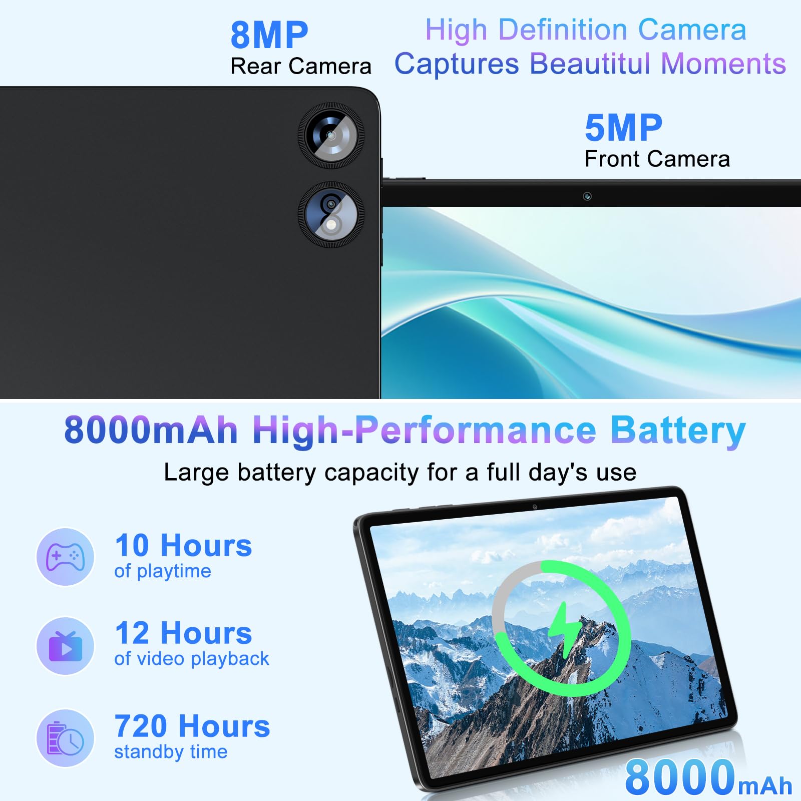 2025 Android 14 Tablet, 22GB RAM 128GB ROM 1TB Expand, 10