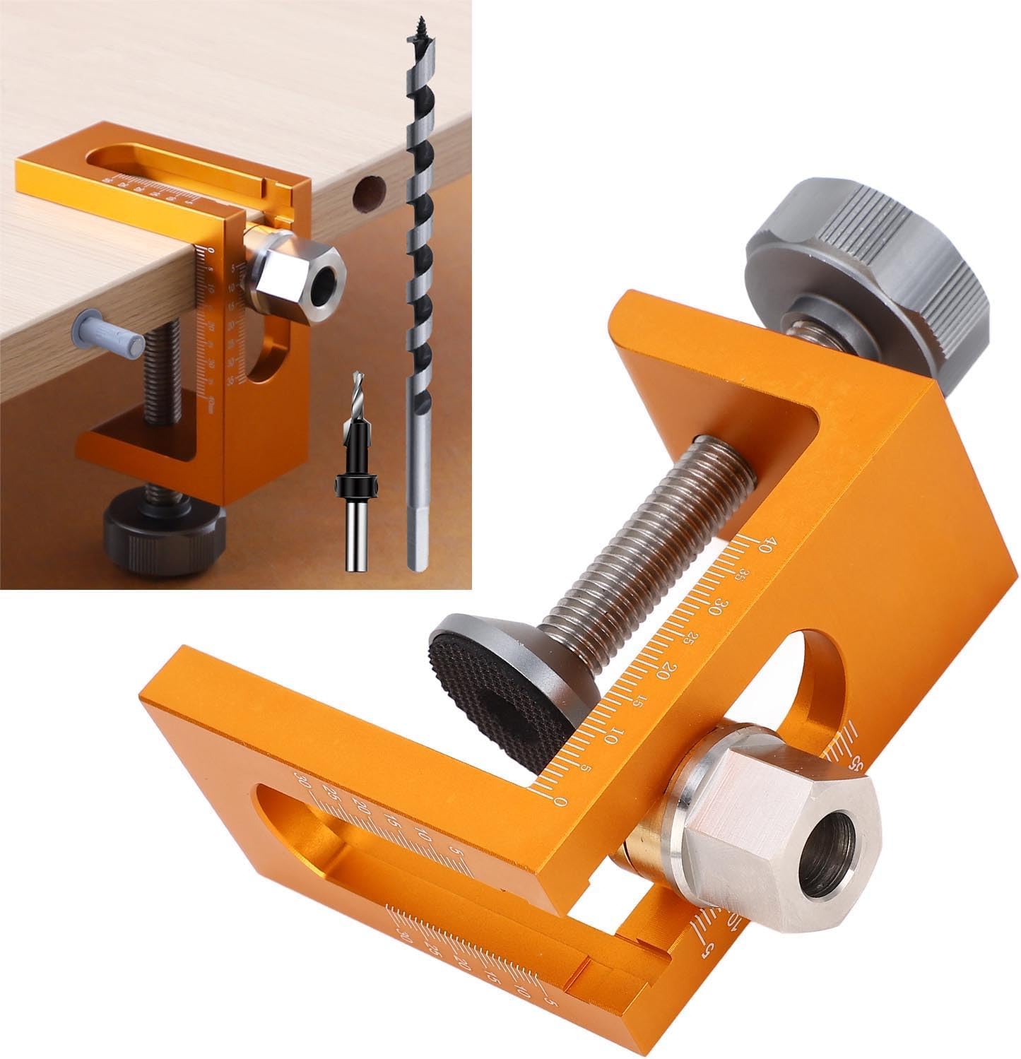 Pocket Hole Jig Kit 10mm Wooden Dowel Drilling Template Set Adjustable Drill Puncher Locator for Cabinet Door DIY Carpentry Projects