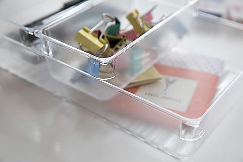 Miniatura 4 de Basicwise Organizadores de cajones de plástico transparente (juego de 4)