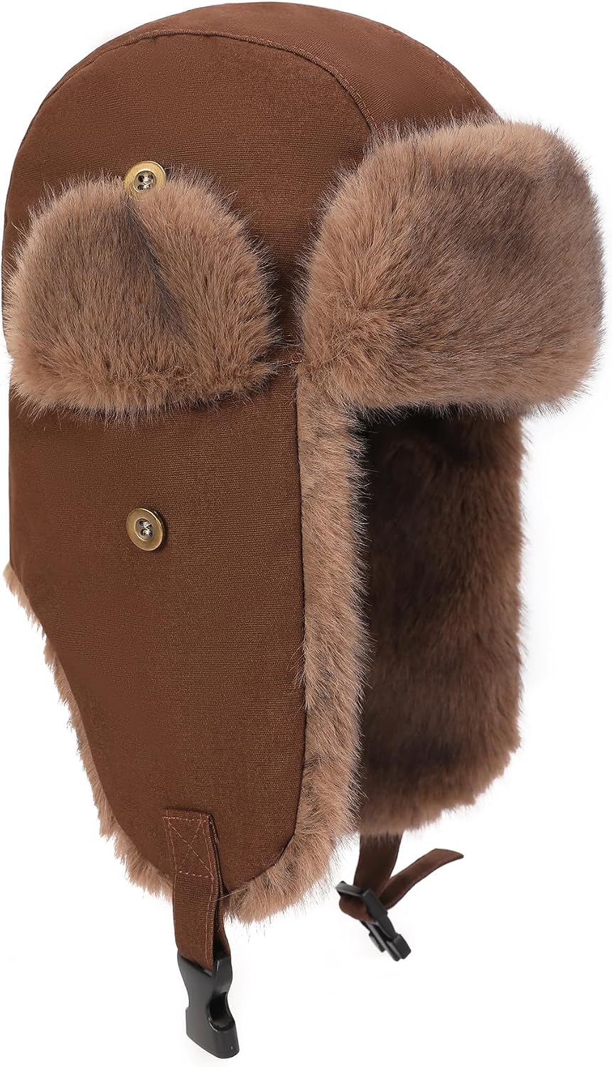 Burnell Men’s Trapper Hat –Russian Trooper Style, Faux Fur Ear Flaps
