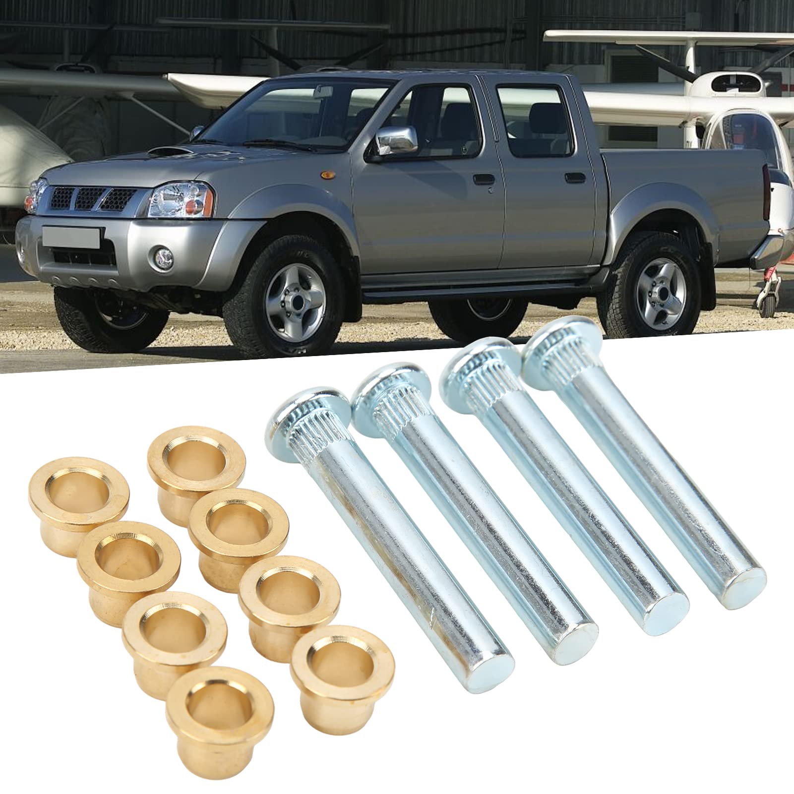 Qiilu Kit Boccola Perno Cerniera Porta, Kit Boccola Perno Cerniera Porta Sostituzione in Metallo per Camioncino Nissan Navara D22 Frontier UTE 1997-2005