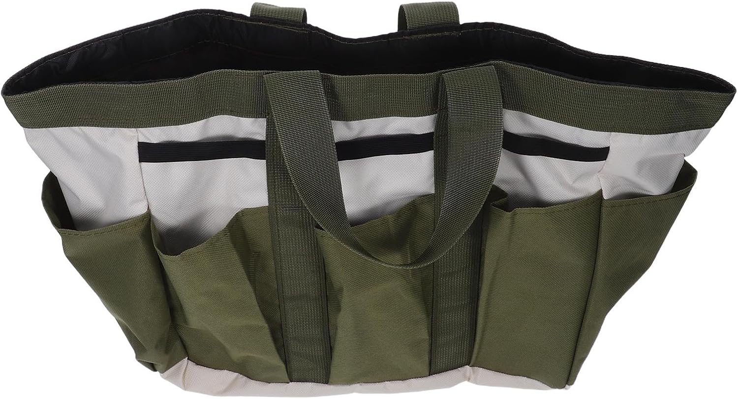 Green Garden Tool Storage Bag with Handle and Straps Oxford Cloth Tote