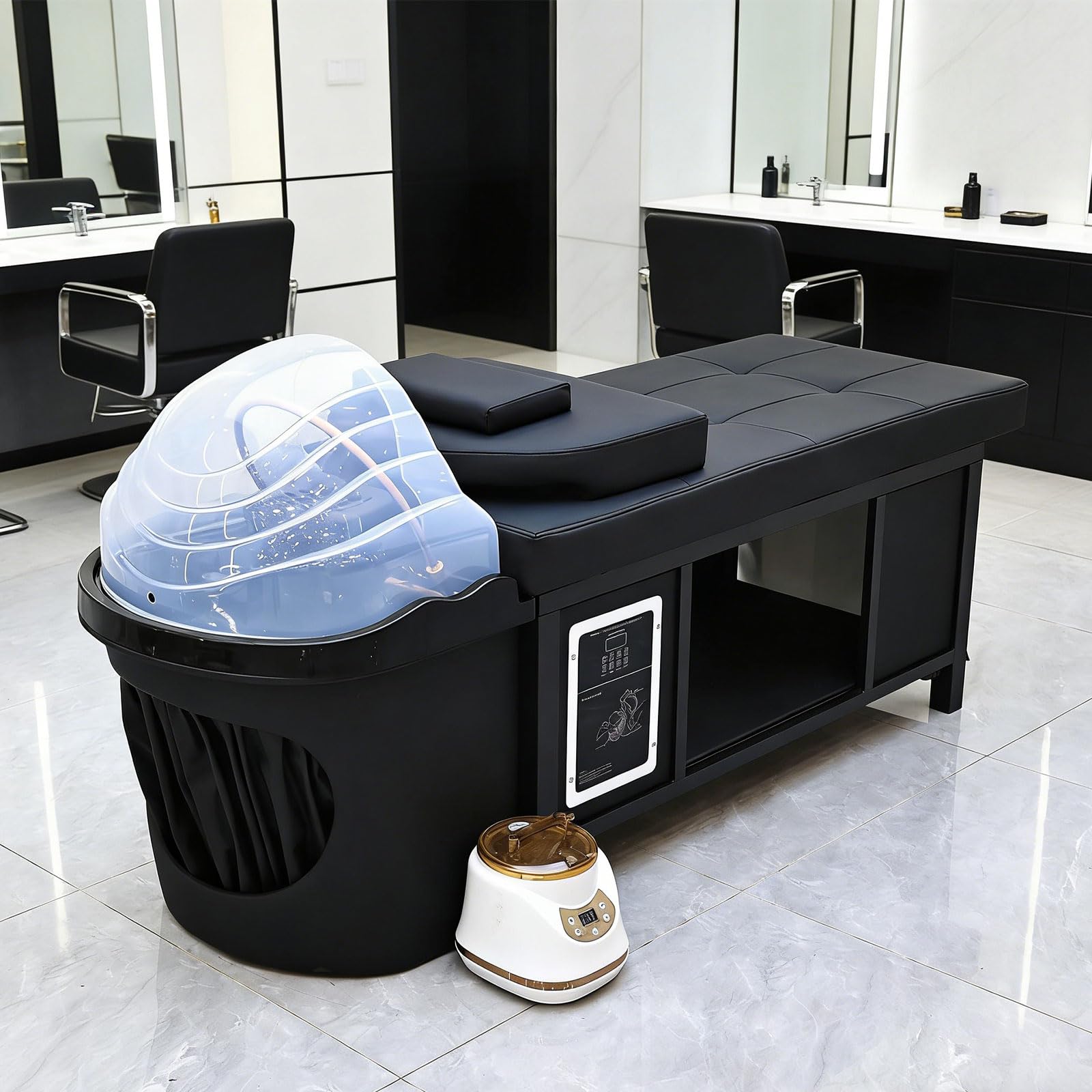 Camilla de masaje Nykto para salones de belleza y barberías.