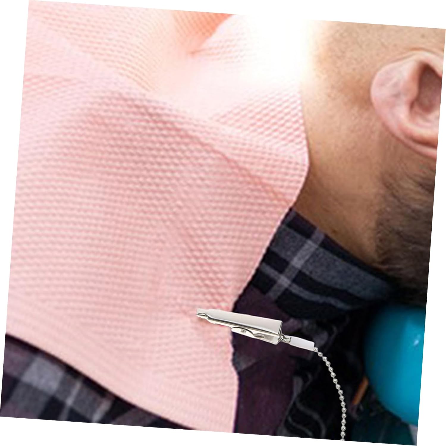 2pcs Bib Holder Clips Neck Chains for Napkin and Scarf Versatile Dining and Clinic Use and Lightweight Design for Adults and Patients