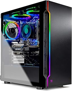 SkyTech Shadow 3.0 Gaming Computer PC Desktop - Ryzen 5 3600 6-Core 3.6GHz, GTX 1660 Super 6G, 500GB SSD, 16GB DDR4 3200, AC WiFi, Windows 11 Home 64-bit, Black