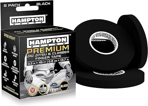 Miniatura 7 de Hampton Adams - Cinta deportiva de 03 x 45 pies para escalada en roca BJJ Jiu Jitsu Grappling MMA Crossfit y artes marciales 8 unidades