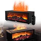 Saker Oil Aroma Diffuser,Low-Noise Essential Oil Diffuser with Flame Effect, 220ml Ultrasonic Cool Mist Humidifier, Aromatherapy Choice, Suitable for Bedroom and Living Room (Black)