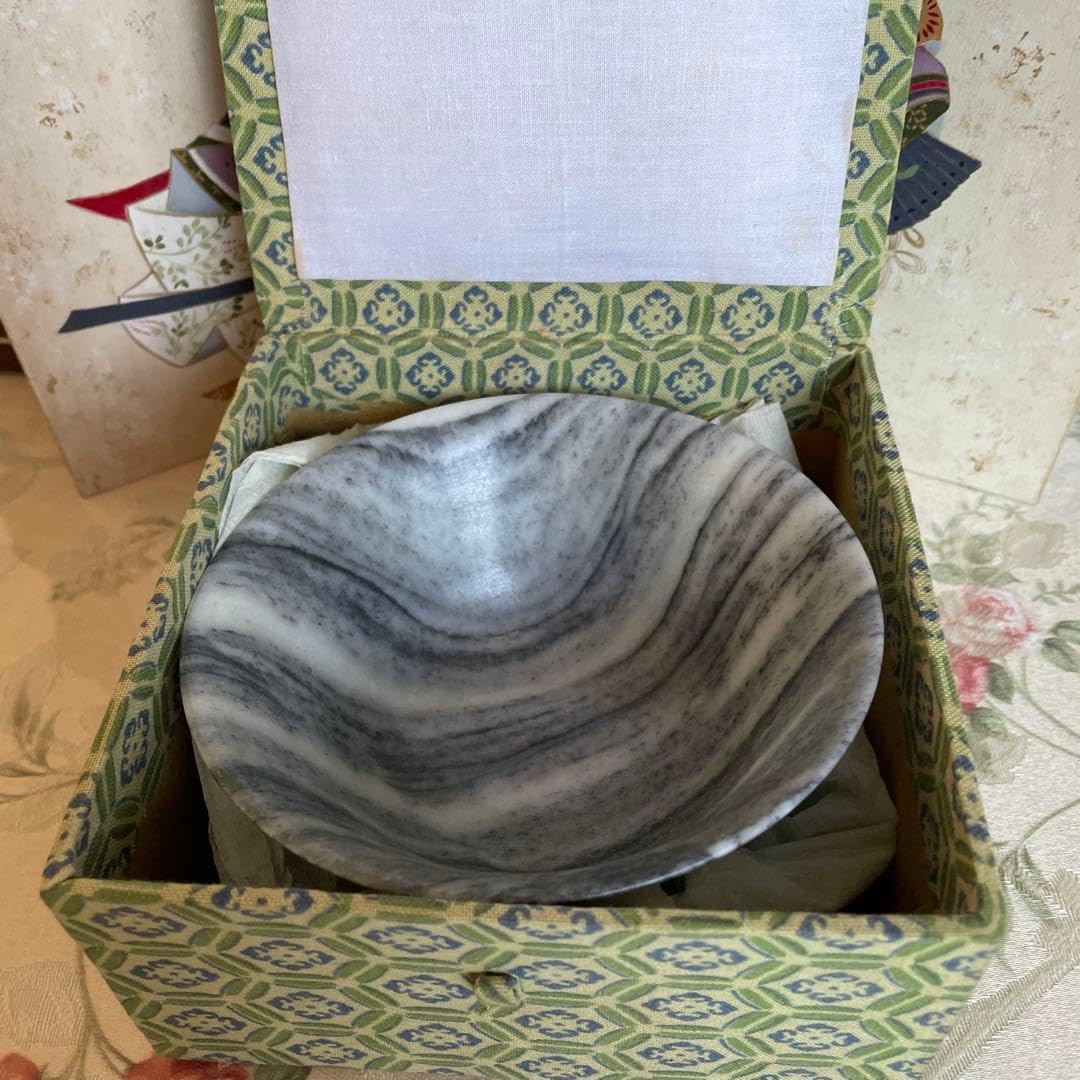 マーブル模様の飯碗（グレー）