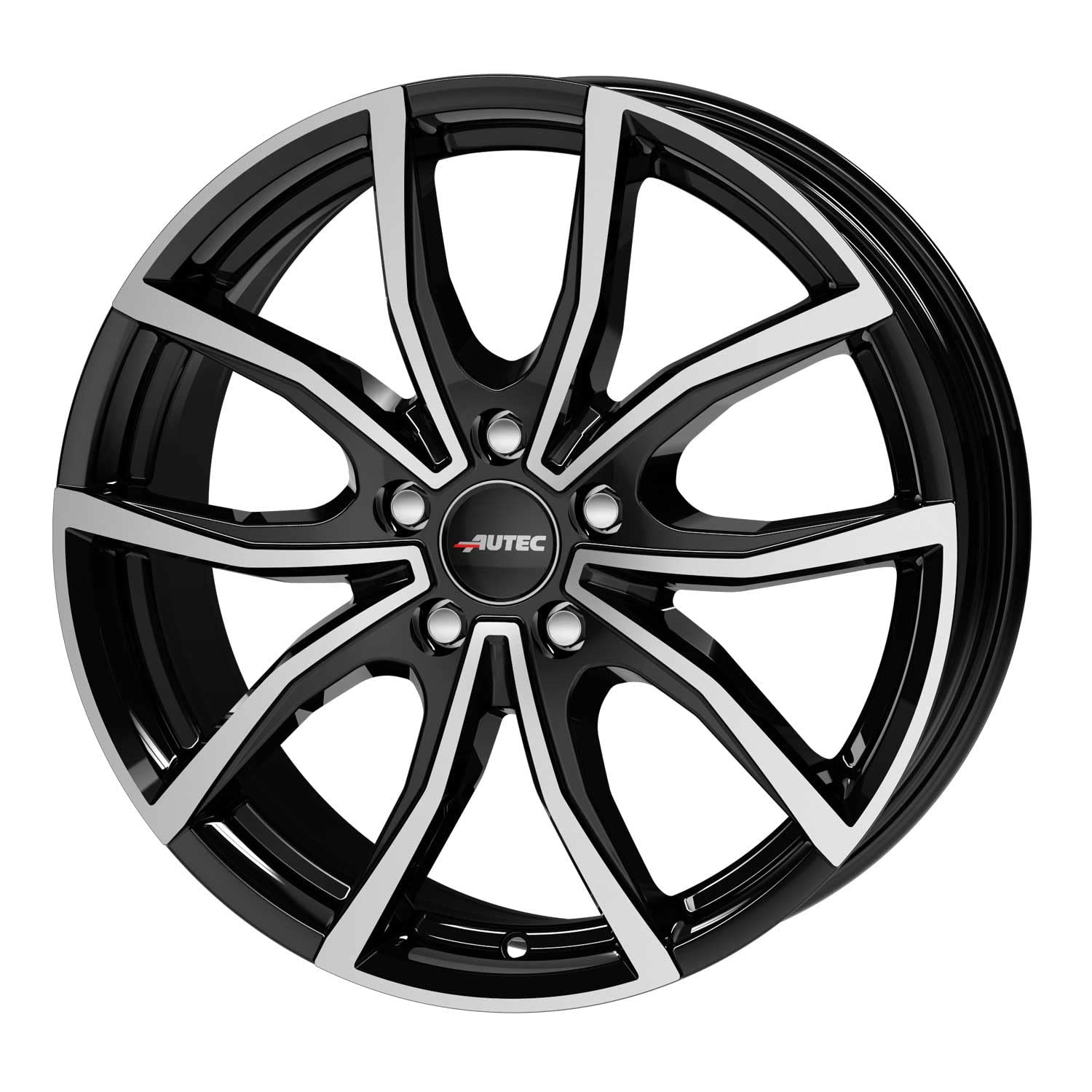 4x AUTEC Felgen Alufelgen VIDRON 6.5x16 ET45 5x108 Schwarz poliert kompatibel mit Ford Focus C-MAX S-MAX Mondeo Transit Connect Kuga Galaxy Puma To