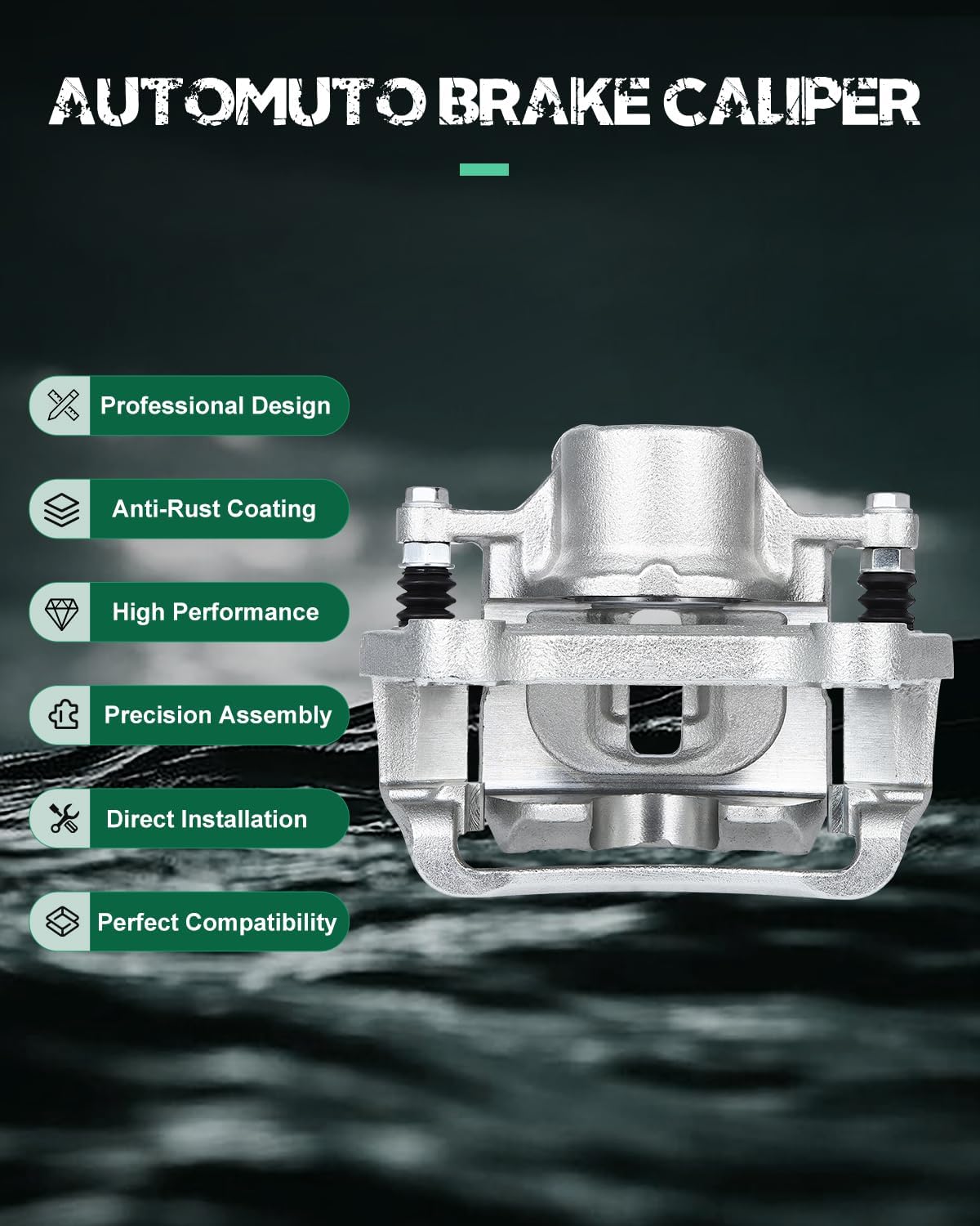 AUTOMUTO Front Right 18B5271 Brake Caliper With Bracket For Buick 2010-2019 For Cadillac 2010-2020 For GMC For Terrain 2010-2017