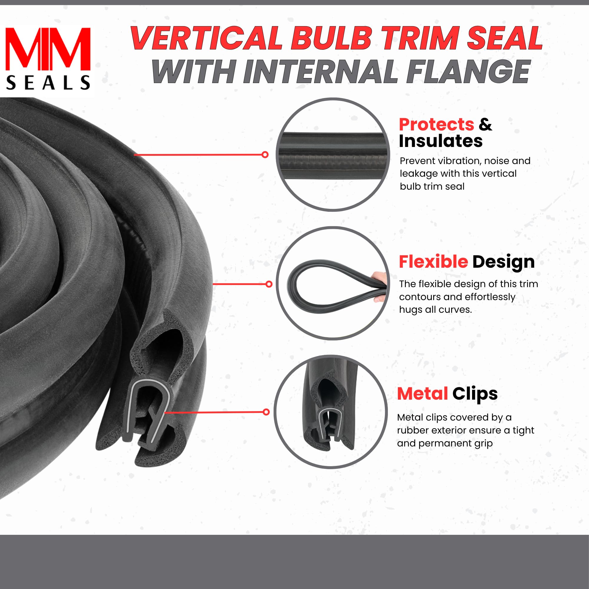 Vertical, cierre hermético, con brida de interior | bombilla: 0.5 "de diámetro agarre gama 1/32" a 1/4 "| tronco, de arranque, tapa, campana, trampilla de goma