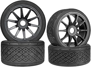 RC Highway Tires and Wheels Set,17mm Hex Plastic Wheels for 1/7 ARRMA Felony FSR 6S BLX RC Model Car (100mm & 107mm)