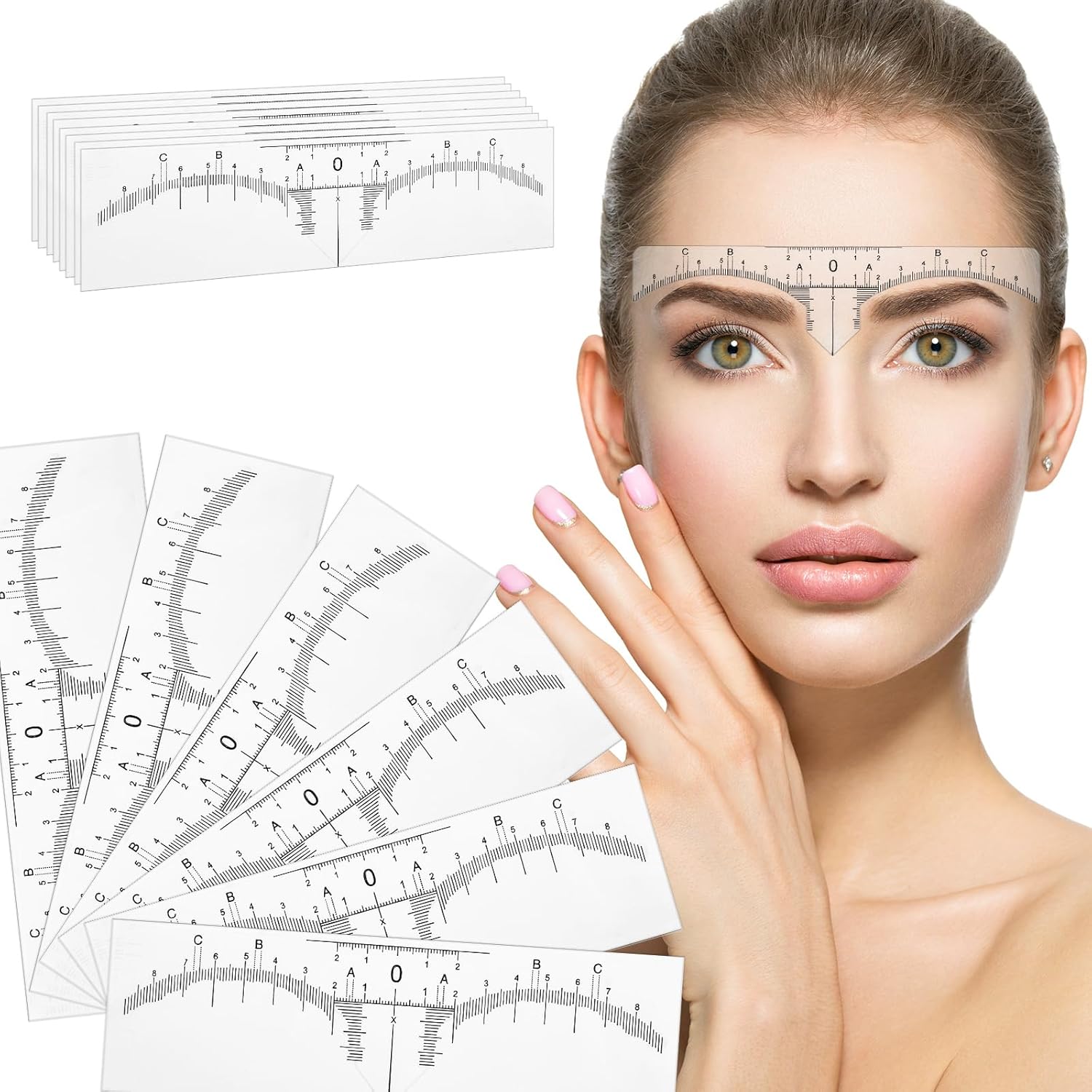 Amazon.com : Abeillo 120 PCS Eyebrow Ruler Stencil - Clear Disposable ...