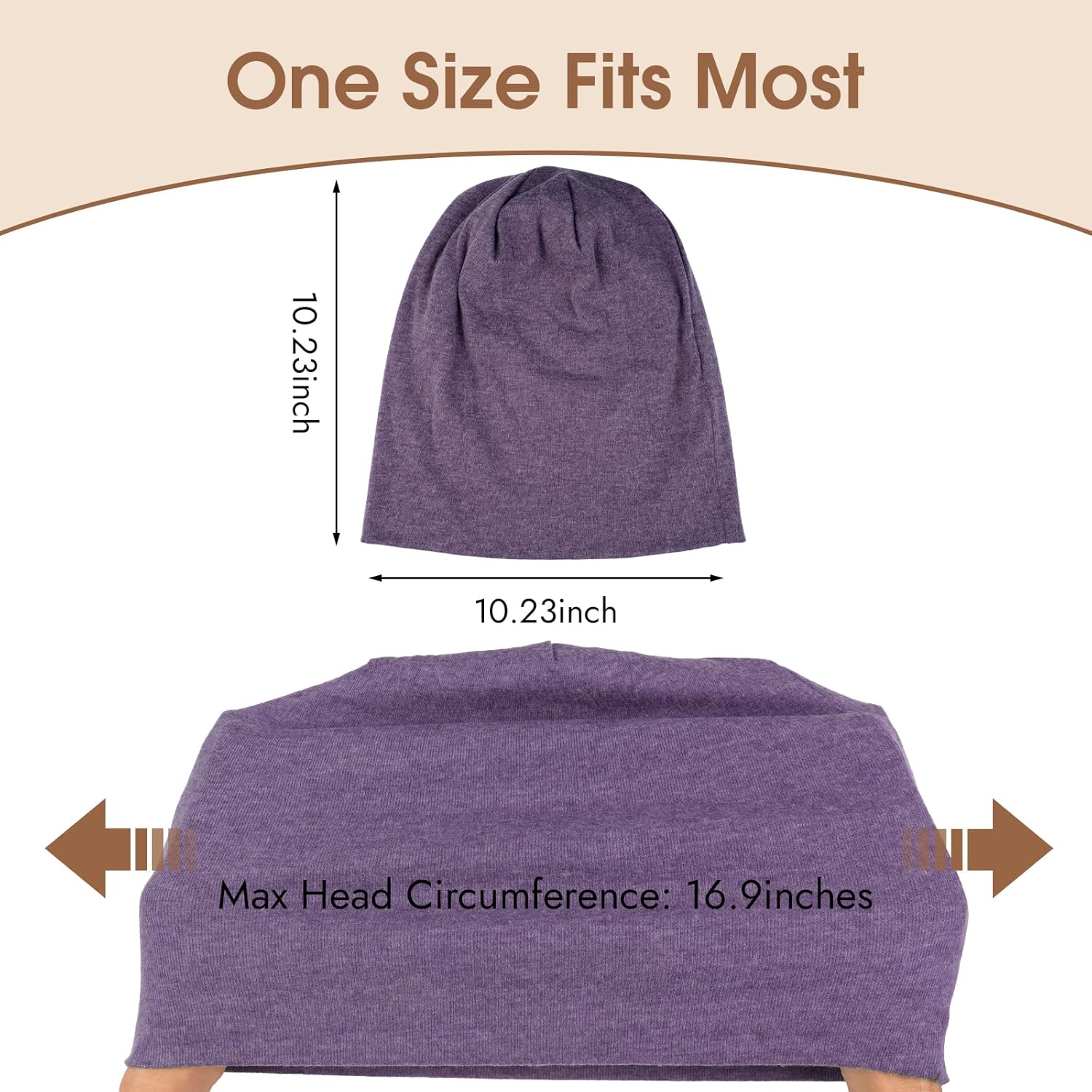 BEVTEE Cotton Slouchy Beanie for Men 4 Packs, Skull Caps Lightweight for Winter, Chemo Hats for Women, Gift, Fashion - Image 3