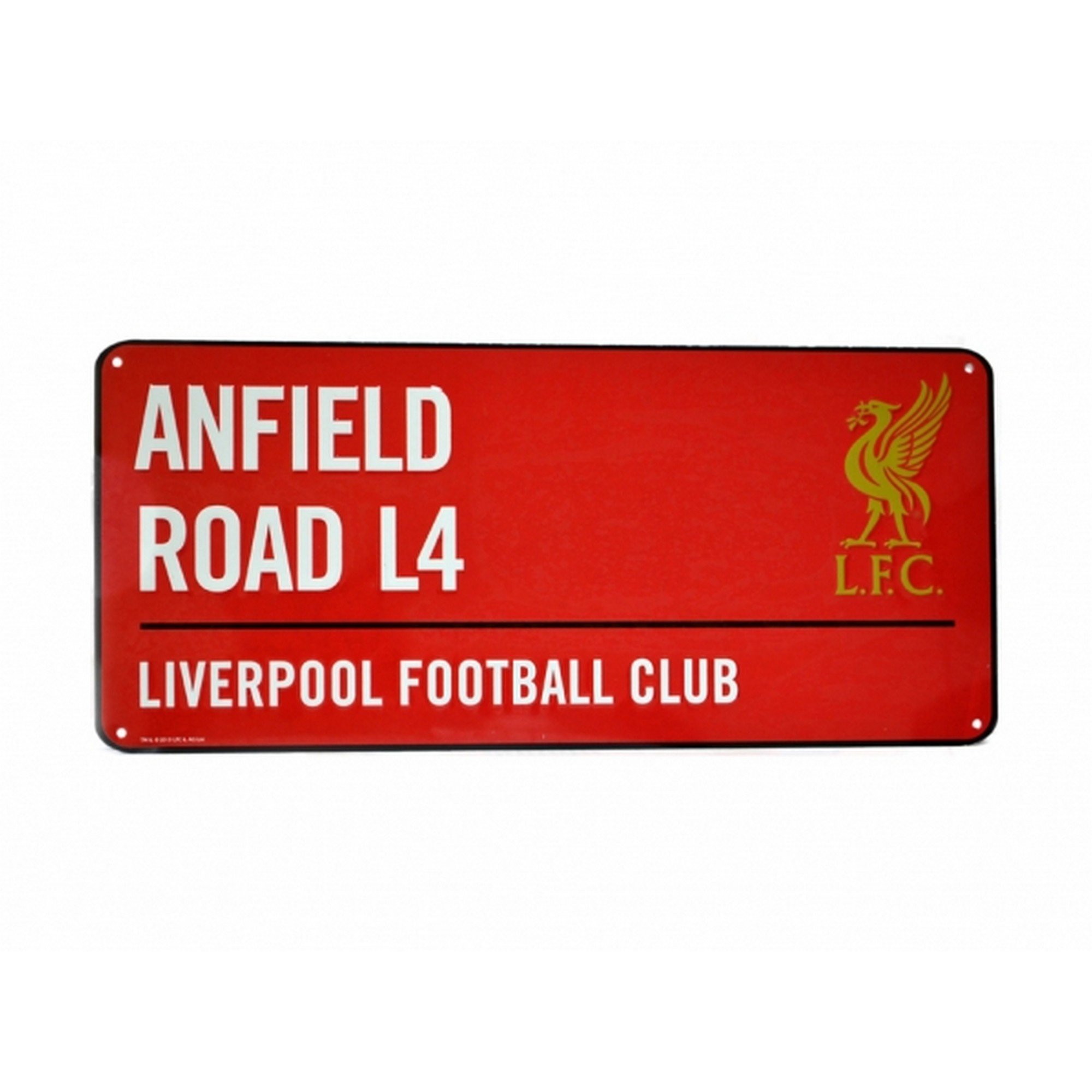 Liverpool FC Señal metálica de calle oficial Rojo blanco oro