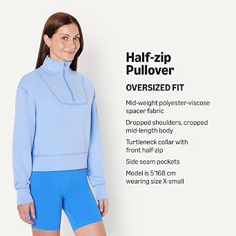 Amazon Essentials Women's Active Half-Zip Pullover Sweatshirt