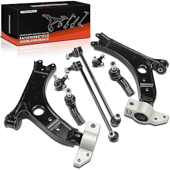 Frankberg 8-Piece Suspension Arm Set Coupling Rod Replace# 1K0407151AA | Compatible with A3 8P1 1.4L-3.2L 2003-2012 Superb II