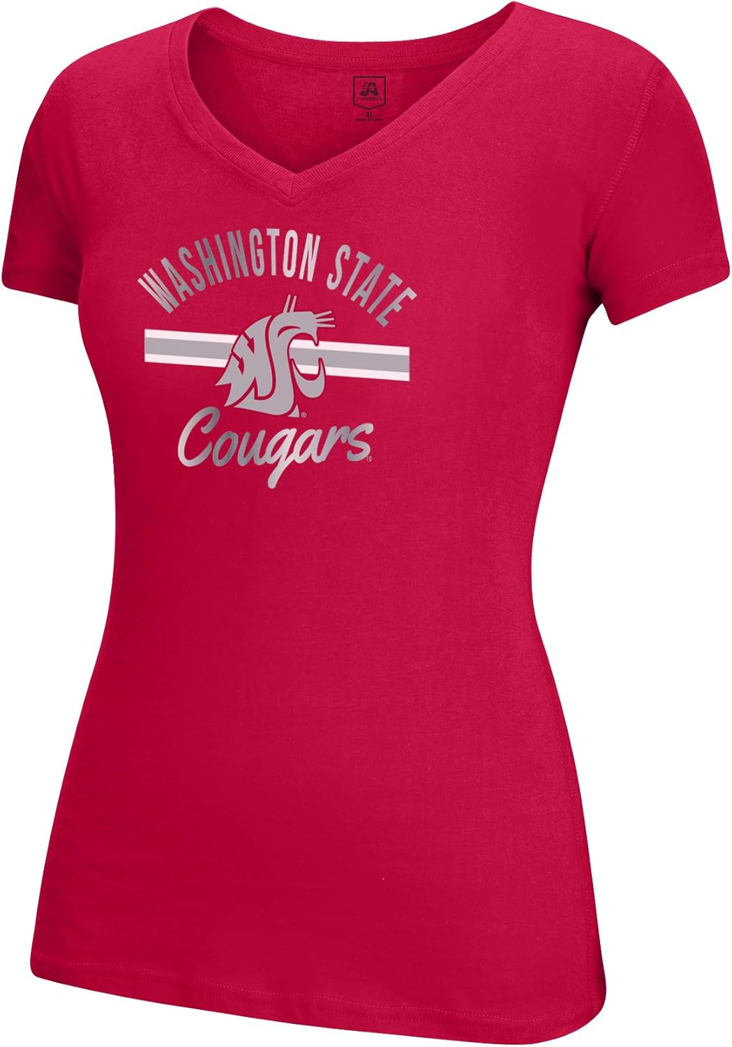 J America NCAA Adult Women School Spirit Stripe Essential Tee