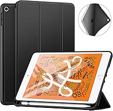 Oaky Case for iPad mini 5th Gen 2019 with Pencil Holder and Trifold Stand Cover with Auto Sleep/Wake for iPad mini 5 7.9" 2019 Case Cover [Model - A2133 A2124 A2125 A2126] - Black