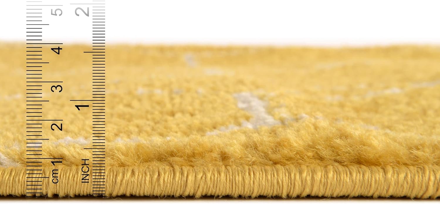 Rugs.com Lattice Frieze Collection Rug – 2' x 3' Yellow Medium Rug Perfect for Living Rooms, Large Dining Rooms, Open Floorplans