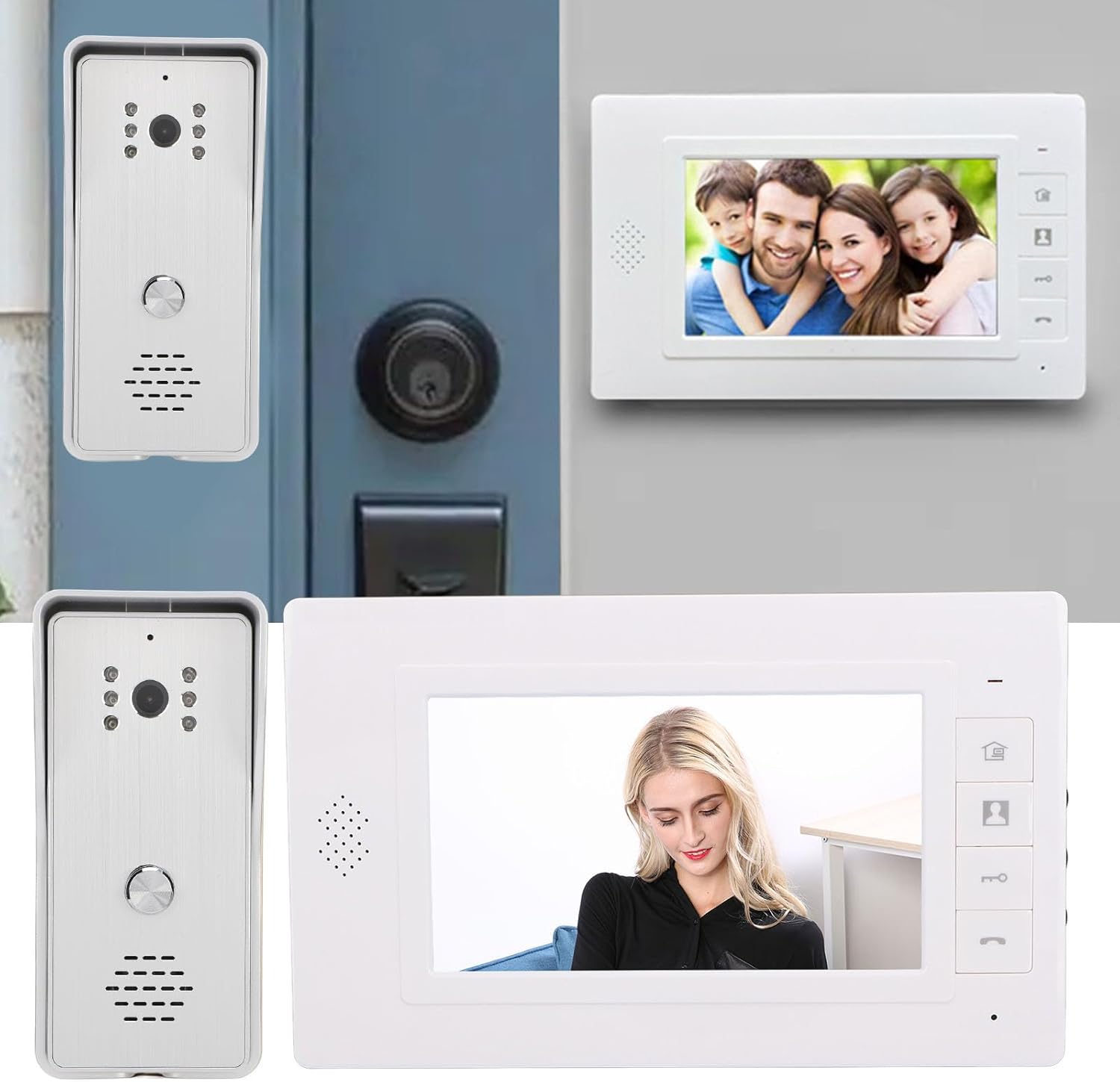 Installed indoor monitor and outdoor camera on a wall