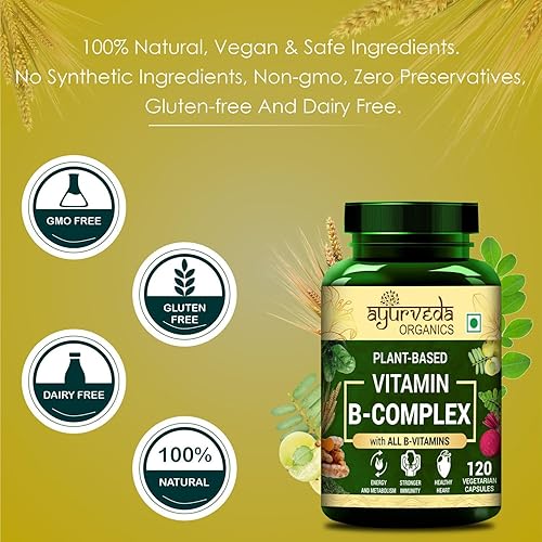 Miniatura 4 de Nutranix BHM Complejo de vitamina B a base de plantas con 100% RDA B1, B2, B3, B5, B6, B9 y B12  Crecimiento del cabello, aumenta la energía y la